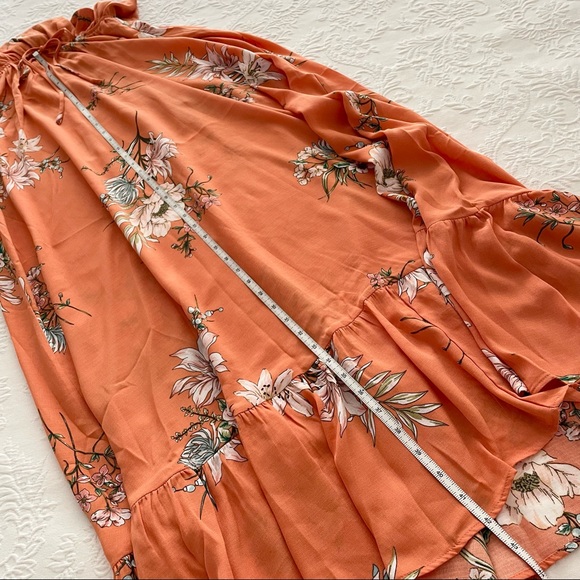 NWOT Lulus Endless Vacay Orange Floral Print Surplice Maxi Dress - Picture 9 of 9